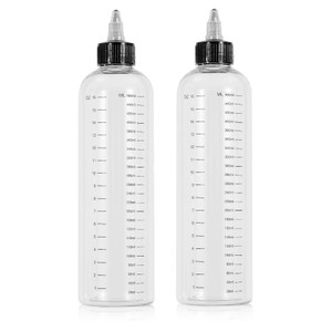 driew Applicator Bottles for Hair, 16.9oz Hair Squeeze Bottle for liquids Twist-On Top Tip Cap with Ratio Graduated Scale Color Applicator Bottle Dye