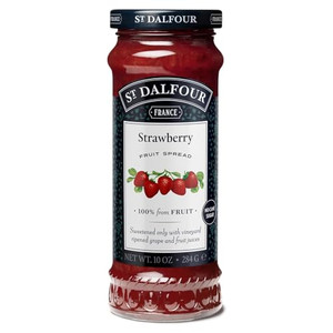 St. Dalfour Strawberry Fruit Spread - 10oz - 100% from Fruit, No Artificial Ingredients, Non-GMO, No Cane Sugars, All Natural, Made in France