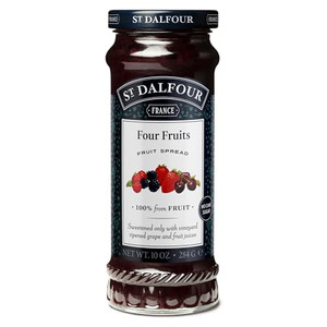St. Dalfour Four Fruits Fruit Spread - 10oz - 100% from Fruit, No Artificial Ingredients, Non-GMO, No Cane Sugars, All Natural, Made in France