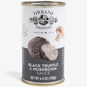 Urbani Truffles Mushroom & Black Truffles Sauce 180g (6.4oz) - Italian Gourmet Sauce for Pasta, Meats, and Risotto, All-Natural & Ready to Use, No Ar