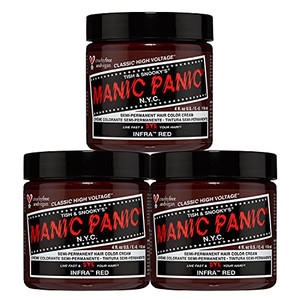 MANIC PANIC Classic Infra Red Semi Permanent Hair Color - Deep Mahogany Red Hair Dye for Women & Men That Lasts 4-6 Weeks - Vegan, Ammonia & Cruelty-