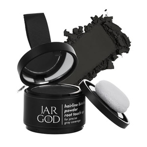 JARGOD Hairline Powder Root Touch-Up Temporary Concealing Powder for Women & Men, Instant Gray Coverage, Black (0.14 Ounce, Pack of 1)