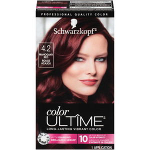 Schwarzkopf Color Ultime 4.2 Mahogany Red Hair Dye, Permanent Intense Red with Diamond Brilliance, Fade-Resistant, Covers Grays, All Hair Textures