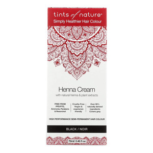 Tints of Nature Black Semi-Permanent Henna Cream Hair Colour, Ammonia-Free and 95% Natural, 2.37 fl oz