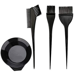 MOONMINI Hair Dye Color Brush and Bowl Set, Color Bowl Brushes Tool Mixing Bowl Kit Tint Comb for Hair Tint Dying Coloring Applicator (Black)