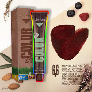 Salerm Biokera Natura Colour Permanent Hair Dye #6.6 Dark Reddish Blonde with Organic Vegetable Oils, 2.3 Ounce