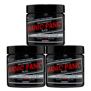MANIC PANIC Classic Raven Semi Permanent Hair Color - Cool-Toned Black Hair Dye for Women & Men That Lasts 4-6 Weeks - Vegan, Ammonia & Cruelty-Free