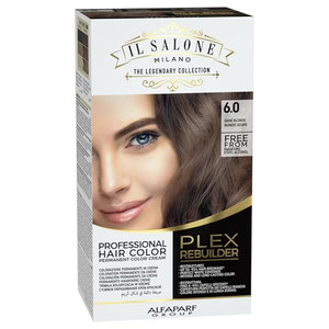 Il Salone Milano Plex Rebuilder Permanent Hair Color Cream - 6.0 Dark Blonde Hair Dye Kit - Professional Salon - Premium Quality - Protects and Restr