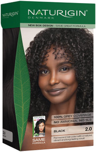 Naturigin Permanent Hair Color, 2.0 Black, Ammonia Free, 100% Gray Coverage, Nourishing Natural Formula, For All Hair Types, Long-Lasting, Vegan & Cr