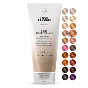 FOUR REASONS Color Mask, Latte (27 Colors)  Hair Gloss & Color Depositing Conditioner  Semi Permanent Hair Toner for Color-Treated Hair Color For W