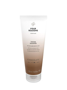 FOUR REASONS Hair Color Shampoo (8 Colors) - Sulfate Free Rich Brown Hair Toner - Color Depositing Shampoo for Color Treated Hair, Vegan, 8.45 Fl Oz