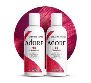 Adore Semi Permanent Hair Color (068 Crimson) (2 Pack) | Vegan & Cruelty-Free Red Hair Dye | No Ammonia, No Peroxide, No Alcohol | 4 Fl Oz