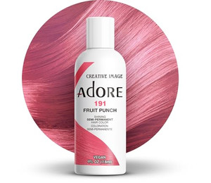 Adore Semi Permanent Hair Color (191 Fruit Punch) | Vegan & Cruelty-Free Pink Hair Dye | No Ammonia, No Peroxide, No Alcohol | 4 Fl Oz