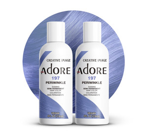 Adore Semi Permanent Hair Color (197 Periwinkle) (2 Pack) | Vegan & Cruelty-Free Blue Hair Dye | No Ammonia, No Peroxide, No Alcohol | 4 Fl Oz