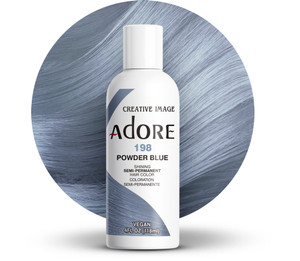 Adore Semi Permanent Hair Color (198 Powder Blue) | Vegan & Cruelty-Free Blue Hair Dye | No Ammonia, No Peroxide, No Alcohol | 4 Fl Oz