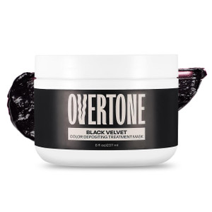 Overtone Semi Permanent Hair Color Conditioner, Black Velvet, 8 oz, Nourishing, Damage-Free, Color Depositing Mask for All Hair Types with Shea Butte