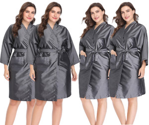 PERFEHAIR Salon Client Gown Cape, Pack of 4, Hairdressing Robes Smock for Hair Stylist to Hair Cutting, Hair Coloring, Makeup-Grey