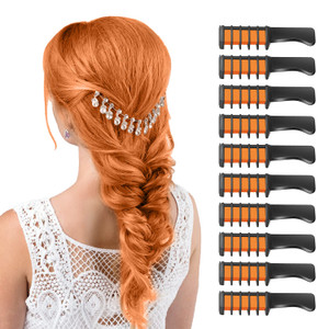 MSDADA Orange Hair Chalk for Girls - New Hair Chalk Comb Temporary Washable Hair Color Dye for Kids - DIY Makeup Birthday Party Halloween Christmas G
