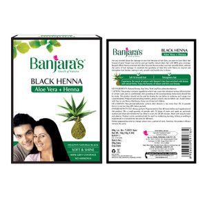 Banjara'S Black Henna With Aloevera Hair Colour, 50G (Pack Of 1) - Black