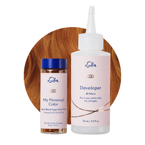 eSalon Permanent Hair Color & Hair Dye Complete Kit - Dark Blonde Copper Gold - Personal Colorist Kit for Up To 100% Gray Coverage for All Hair Types