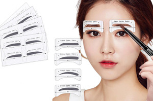 32Pairs 4 Differnet Styles Eyebrow Drawing Thrush Card Eyebrow Shaper Shaping Stencils Grooming Kit Makeup Supply Template Acccessories DIY Beauty To