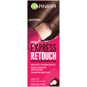 Garnier Hair Color Express Retouch Gray Hair Concealer, Instant Gray Coverage, Brown, 1 Count