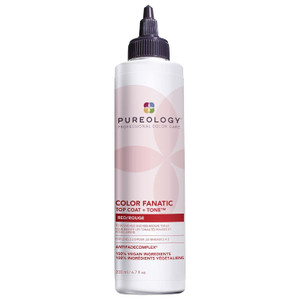 Pureology Color Fanatic Top Coat + Tone Red High-Gloss Hair Toner | Hair Gloss for Color-Treated Hair | Glaze For Bright Red & Ruby Hair | 6.7 Fl Oz