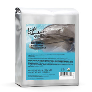 Light Mountain Henna Hair Color & Conditioner - Warm Chestnut Hair Dye for Men/Women, Organic Henna Leaf Powder and Botanicals, Chemical-Free, Semi-P