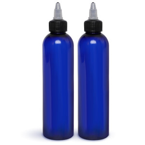 BRIGHTFROM Twist Top Applicator Bottles, 8 OZ, Squeeze Empty Plastic Bottles, Black Nozzle, BPA-Free, PET, Refillable, Open/Close Nozzle - Multi Purp