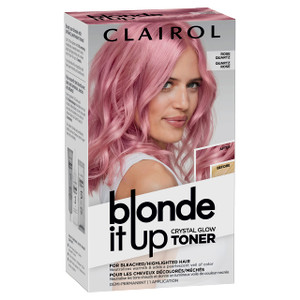 Clairol Blonde It Up Crystal Glow Toners Demi-Permanent Hair Dye, Rose Quartz Hair Color, Pack of 1