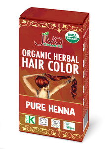 Jiva Organic Henna Powder For Hair - 100% Pure, Certified Organic Natural Hair Colorant - NO Chemicals, Kosher, Vegan, Cruelty Free