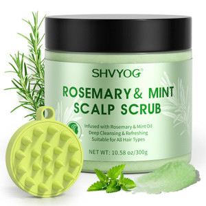 SHVYOG Scalp Scrub, Rosemary Scalp Exfoliator, Scalp Exfoliator Scrub for Build Up, Oily Hair, Hair Treatment Nourishing Detox Hair Care with Scalp M