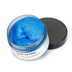 Acosexy Temporary Blue Hair Wax, 4.23oz Instant Hairstyle Mud Cream, Natural Hair Coloring Wax Material Disposable Hair Styling Dye Ash (Blue, Dye Fr