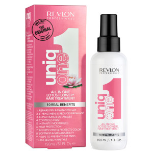 REVLON PROFESSIONAL UniqOne Hair Treatment, Moisturizing Leave-In Product, Repair For Dry and Damaged Hair, Promotes Healthy Hair, Lotus Flower Fragr