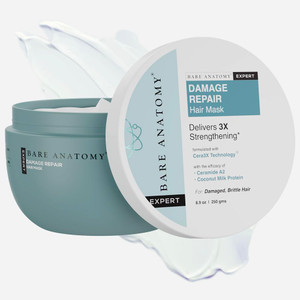 Bare Anatomy Damage Repair Hair Mask | 3x Strengthening Powered By Ceramide A2 & Coconut Milk Protein | Smoothening Hair | Hair Mask For Dry & Frizzy