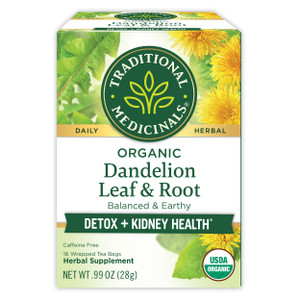 Traditional Medicinals Organic, Dandelion Leaf & Root - Dandelion Root Tea, Supports Normal Detox + Digestion - Kosher, Non-GMO, Caffeine-Free, Compo