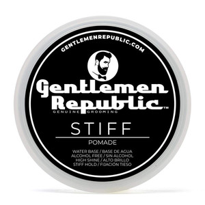 Gentlemen Republic 8oz Stiff Hair Pomade - Lightweight All-Day Hold with High Shine Finish, Alcohol-Free and Paraben-Free Formula, Suitable for Thick
