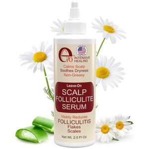 Folliculitis Treatment Leave-On Dry Scalp Serum - 3% BHA, Salicylic Acid, Tea Tree Oil & Peppermint Oil - Non-Greasy Serum for Irritated Flaky Scalp