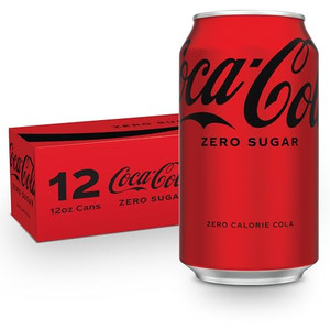 Coca-Cola Zero Sugar Soda, 12 fl oz Cans, 12 Pack - Classic Cola Soft Drink Fridge Pack