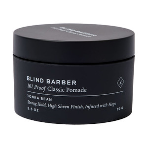 Blind Barber 101 Proof Classic Hair Pomade for Men - Water Based Pomade with Hops & Tonka Bean - Strong Hold & High Shine Finish - Paraben & Sulfate-