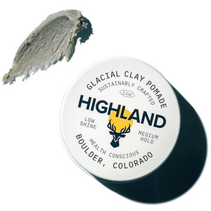 Highland Glacial Hair Clay Pomade - Award winning hair styling clay for men and women made with 100% all natural and organic ingredients that promote