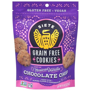 Siete Gluten Free Chocolate Chip Cookies w/ Hint of Mexican Vanilla | Vegan | Grain Free | Non GMO | Dairy Free | Made with Almond Flour & Coconut Oi