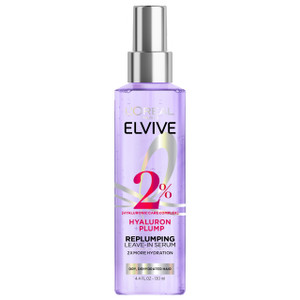 L'Oreal Paris Elvive Hyaluron Plump Moisture Plump Hair Serum for Dehydrated, Dry Hair with Hyaluronic Acid Care Complex, Paraben-Free, 4.4 Fl Oz