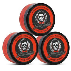 Don Juan Pomade 4oz 3 Pack - Medium High Hold - Medium Shine - Water Based - Honey Citrus Scent