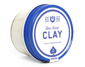 Ace High Blue Suede Hair Clay, Strong Hold, Satin to Matte Finish, Adds Texture and Thickness, 4oz