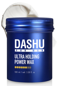 DASHU Ultra Holding Power Men Hair Wax Strong Hold | Long Lasting & Easy to Wash Edge Control Hair Styling Wax w/Collagen & Argan Oil 3.38 fl oz