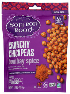 Saffron Road Bombay Spice Crunchy Chickpea Snack, 6oz - Gluten Free, Non-GMO, Halal, Kosher, Vegan