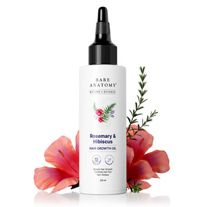 Bare Anatomy Nature x Science Rosemary Hibiscus Hair Growth Oil for Women & Men | Helps Hair Growth & Strengthens Hair | Nourishes Scalp & Controls H