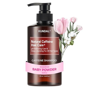 KUNDAL Caffeine Scalp Shampoo [Baby Powder]  Sulfate-Free Korean Hair Care with Menthol & Botanical Extracts  For Fuller-Looking Hair, Scalp Refres