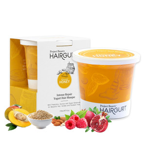 Hairgurt Almond Honey Intense Repair Yogurt Hair Mask  Deep Conditioner for Dry, Damaged and Frizzy Hair  Sulfate-Free, Natural Hydrating Treatment